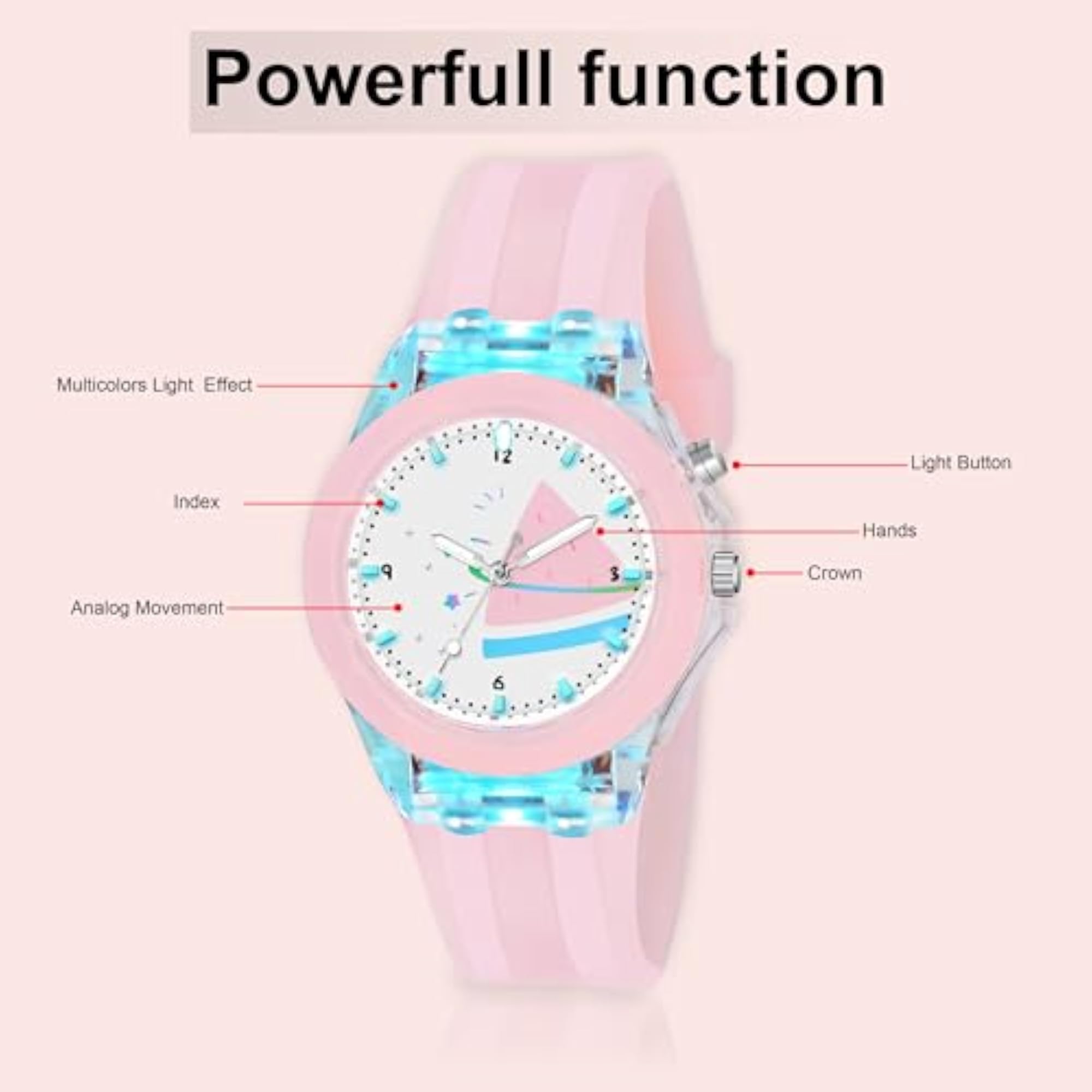 Kids Seven Light Redium Strap Analog Watch